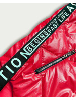 Červená dámská vesta s ozdobnými páskami (B8096-4)