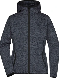 JN Dámská pletená fleecová bunda s kapucí 02.0 dark melange/black model 22487213 - Daiber