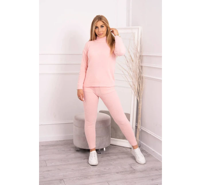 Dvojdielny sveterový set alpaka púdrovo ružový