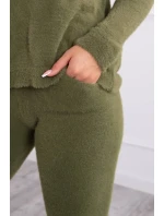 Dvojdielny sveterový set z alpaky vo farbe khaki