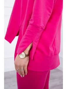 Súprava s oversize blúzkou fuchsiovej farby