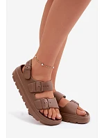 Dámské pěnové sandály na platformě Big Star TT274A035 hnědé