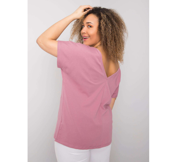 Bavlnené tričko v špinavej ružovej farbe vo väčšej veľkosti