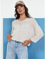 Dámský prolamovaný svetr beige Dstreet model 21976230 - FashionStreet