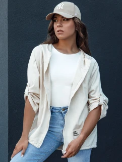 Dámska prechodná bunda s kapucňou MANDIA light beige FashionStreet TY4479
