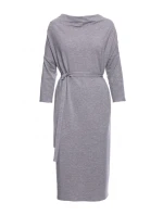 S403 Pletené šaty v nadmernej veľkosti - sivé