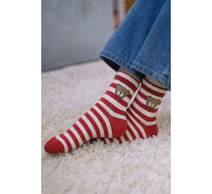 Pruhované detské ponožky s medvedíkom 1184.061