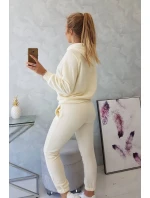 Tepláková souprava s kapucí ecru