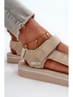 Damskie Sandały Na Platformie Big Star NN274A535 Beżowe