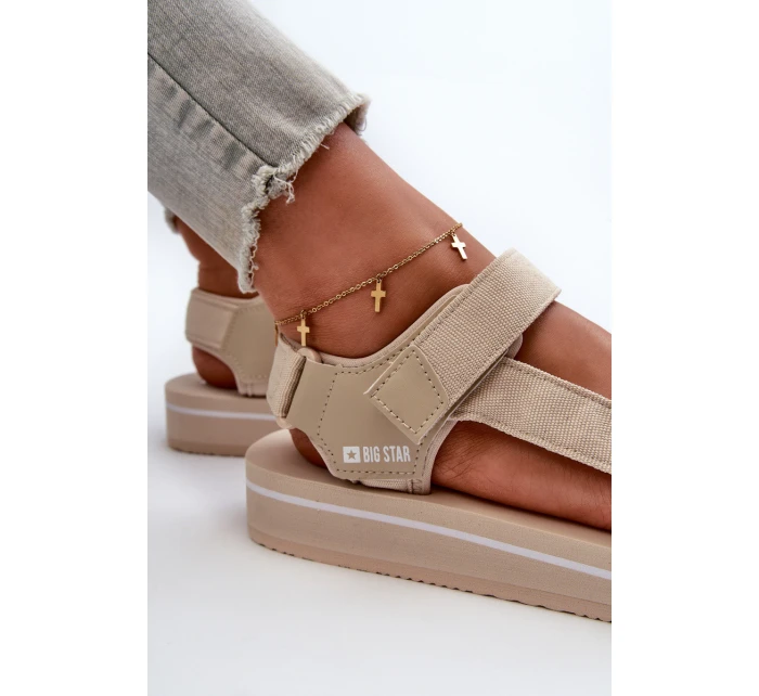 Damskie Sandały Na Platformie Big Star NN274A535 Beżowe