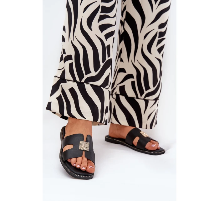 Ploché Pantofle S A Dekorací Černé model 21685567 - Boto