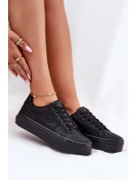 Kožené Tenisky Dámské Na Platformě Big Star Černé model 21693041 - Big Star Shoes Kožené Tenisky Dámské Na Platformě Big Star Černé model 21693041 - Big Star Shoes