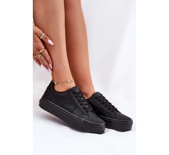 Kožené Tenisky Dámské Na Platformě Big Star Černé model 21693041 - Big Star Shoes Kožené Tenisky Dámské Na Platformě Big Star Černé model 21693041 - Big Star Shoes