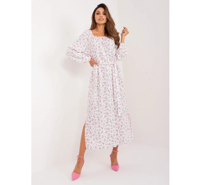 LK SK 509318 šaty.74 biela a ružová