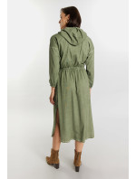 Monnari šaty Bavlnené šaty s fľaškovo zeleným vzorom