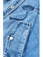 Svetlomodrá dlhá džínsová bunda (POP7032-LK)