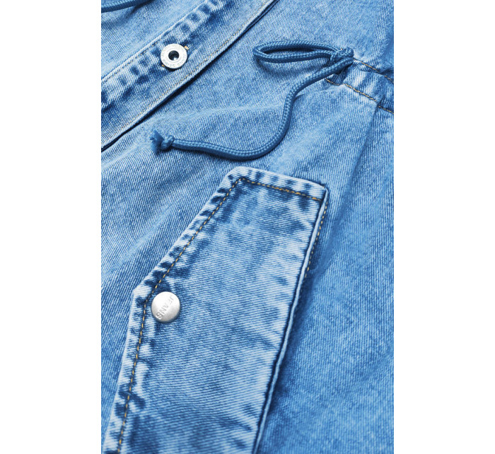 Svetlomodrá dlhá džínsová bunda (POP7032-LK)