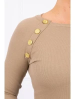 Šaty s ozdobnými knoflíky camel Šaty s ozdobnými knoflíky camel