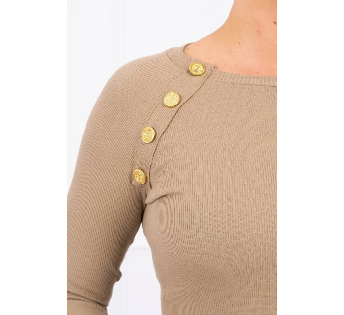 Šaty s ozdobnými knoflíky camel Šaty s ozdobnými knoflíky camel