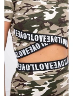 Súprava blúzky a sukne moro khaki+ecru Súprava blúzky a sukne moro khaki+ecru