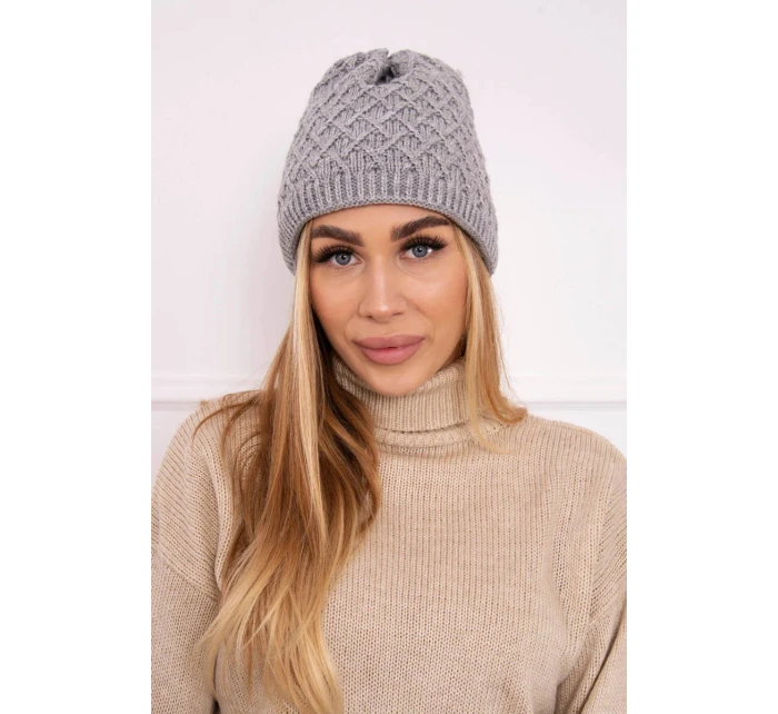 model 18750831 fleecová kšiltovka světle šedá - K-Fashion