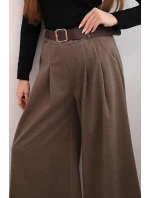 Dámské kalhoty se širokým nohavicí a páskem fango