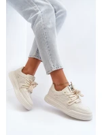 Dámské tenisky z ekokůže béžové model 21648813 - Boto Dámské tenisky z ekokůže béžové model 21648813 - Boto