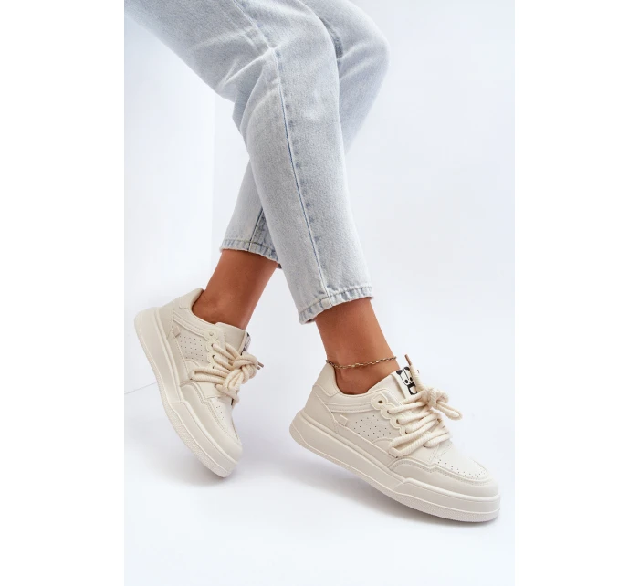 Dámské tenisky z ekokůže béžové model 21648813 - Boto Dámské tenisky z ekokůže béžové model 21648813 - Boto