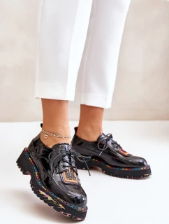 Lakierowane Półbuty Damskie Sznurowane Artiker 55C0499 Czarne