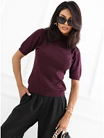 Sweter PM SW model 22334123 ciemny fioletowy - FPrice Sweter PM SW model 22334123 ciemny fioletowy - FPrice