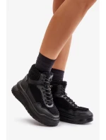 Dámske tenisky na platforme z jahňacej kože Lee Cooper Black Dámske tenisky na platforme z jahňacej kože Lee Cooper Black