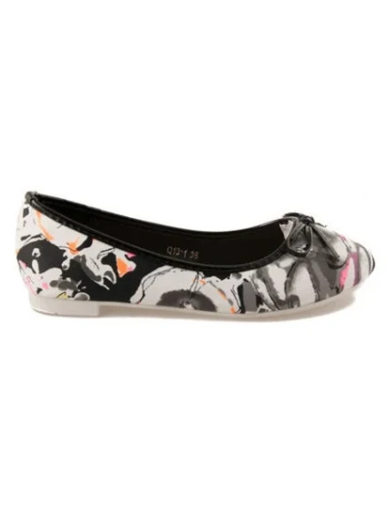 Unikátny čierne dámske baleríny s kvetmi Unikátny čierne dámske baleríny s kvetmi