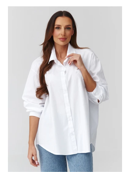 Košeľa s dlhým rukávom model 224103 Makadamia Košeľa s dlhým rukávom model 224103 Makadamia