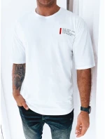 Pánske biele tričko s potlačou FashionStreet RX5302