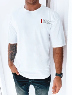 Pánske biele tričko s potlačou FashionStreet RX5302