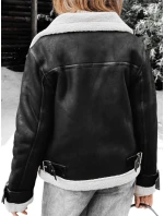 Dámska čierna bunda z ovčej kože ramones FashionStreet TY5237z