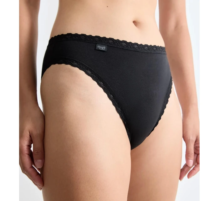 Dámske nohavičky sloggi 24/7 Cotton Lace Tai - čierne - SLOGGI