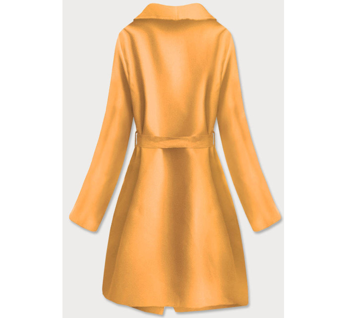 Žltý dámsky minimalistický kabát (747ART)