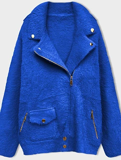 Krátká vlněná bunda typu "alpaka" v chrpové barvě model 18420063 - MADE IN ITALY