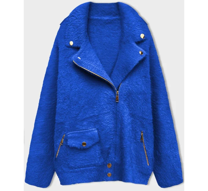 Krátka vlnená bunda z alpaky v chrpovej farbe (553)