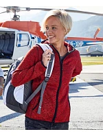 Daiber JN 588 Dámska pletená fleecová bunda s kapucňou 02.0588 červená melírovaná/čierna Daiber JN 588 Dámska pletená fleecová bunda s kapucňou 02.0588 červená melírovaná/čierna