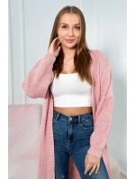 Svetr dlouhý kardigan pudrově růžový Svetr dlouhý kardigan pudrově růžový