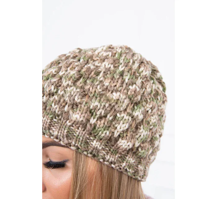 Kšiltovka model 18745418 khaki + ecru - K-Fashion Kšiltovka model 18745418 khaki + ecru - K-Fashion