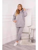 Zateplený set s mikinou s kapucňou šedý Zateplený set s mikinou s kapucňou šedý