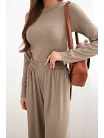 Dámska súprava z viskózy s blúzkou a širokými nohavicami fango