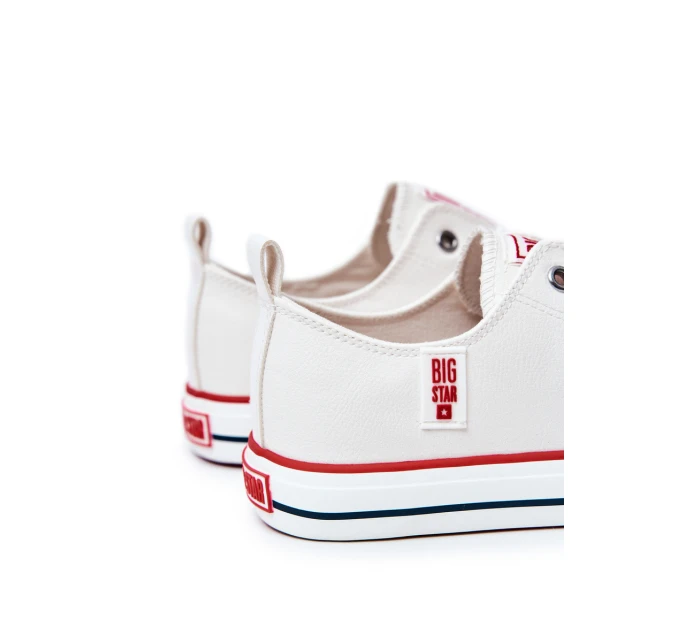 Męskie Skórzane Trampki BIG STAR JJ174069 Białe Męskie Skórzane Trampki BIG STAR JJ174069 Białe
