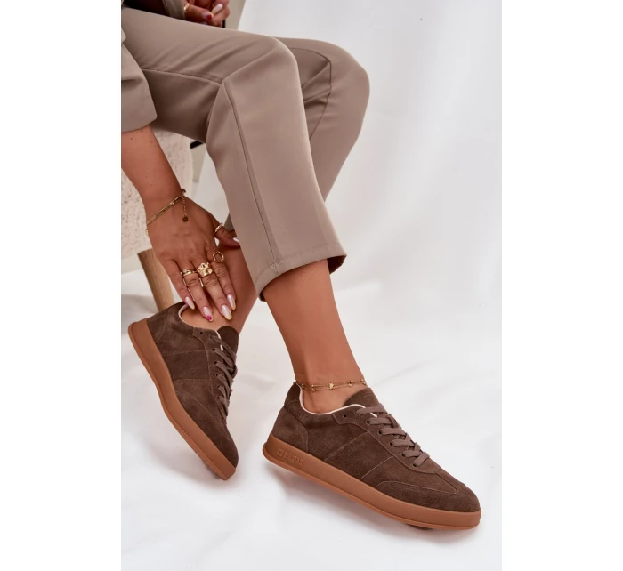 Zamszowe Sneakersy Damskie Big Star SS274676 HI-POLY SYSTEM Brązowe