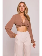 model 21074097 Široké kalhoty béžové - Moe