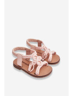 Detské pletené sandále slip-on Pink Tracy