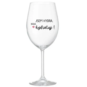 JSEM HYDRA. RÁDA HYDRATUJI! - čirá sklenice na víno 350 ml JSEM HYDRA. RÁDA HYDRATUJI! - čirá sklenice na víno 350 ml